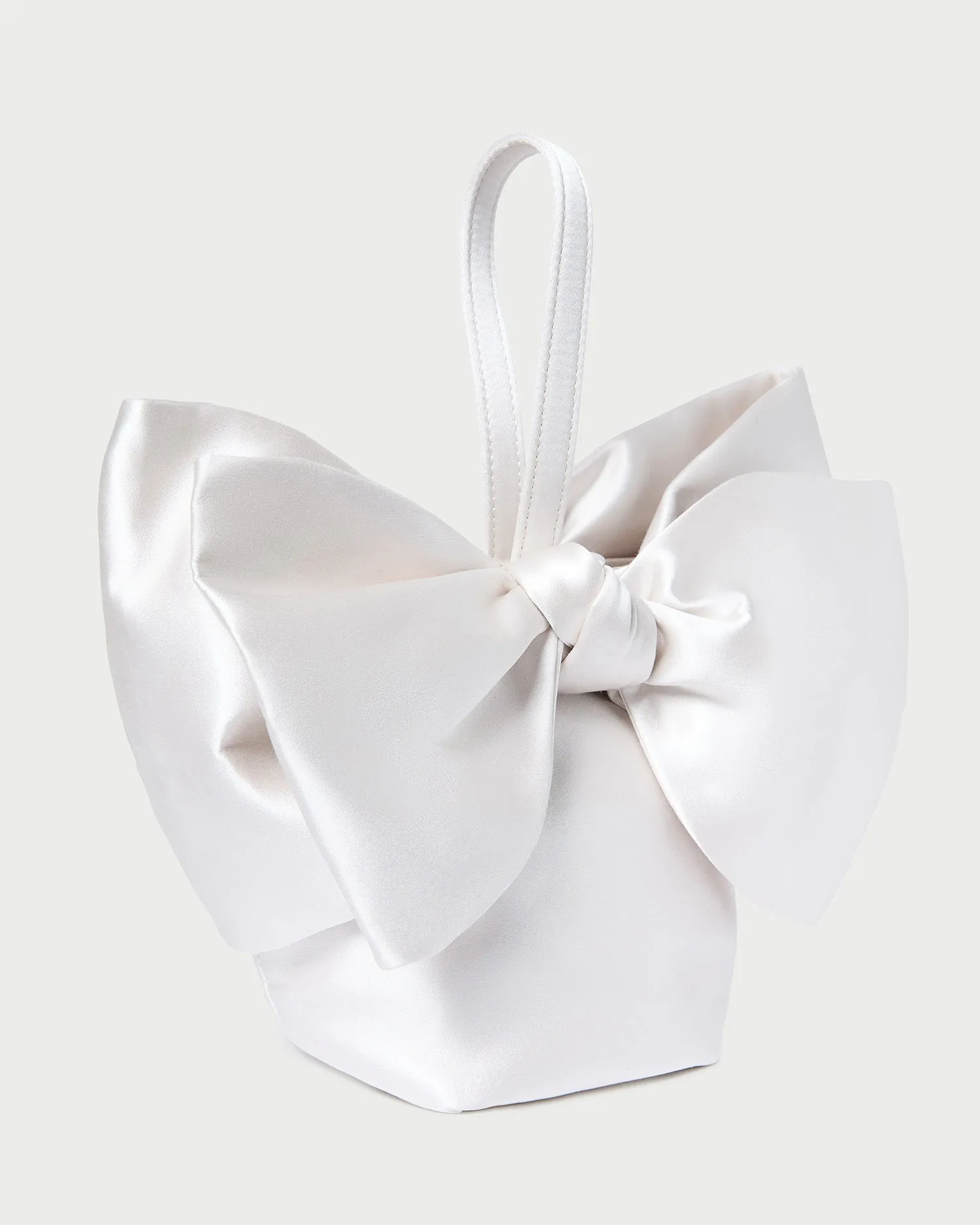 Ruby Cream Satin Bow Bag
