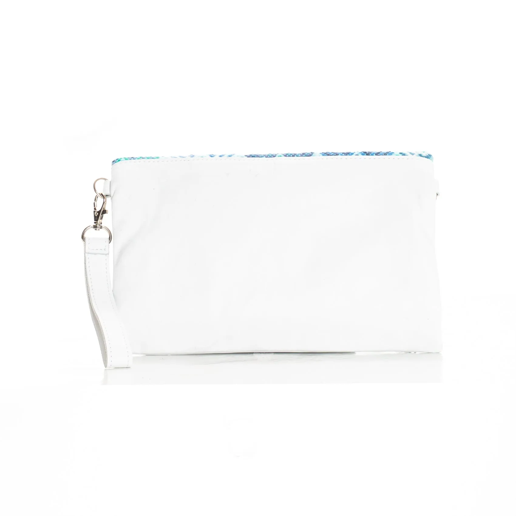 **SAMPLE** FOLD OVER CLUTCH - OOAK HUIPIL - WHITE - NO. 24132