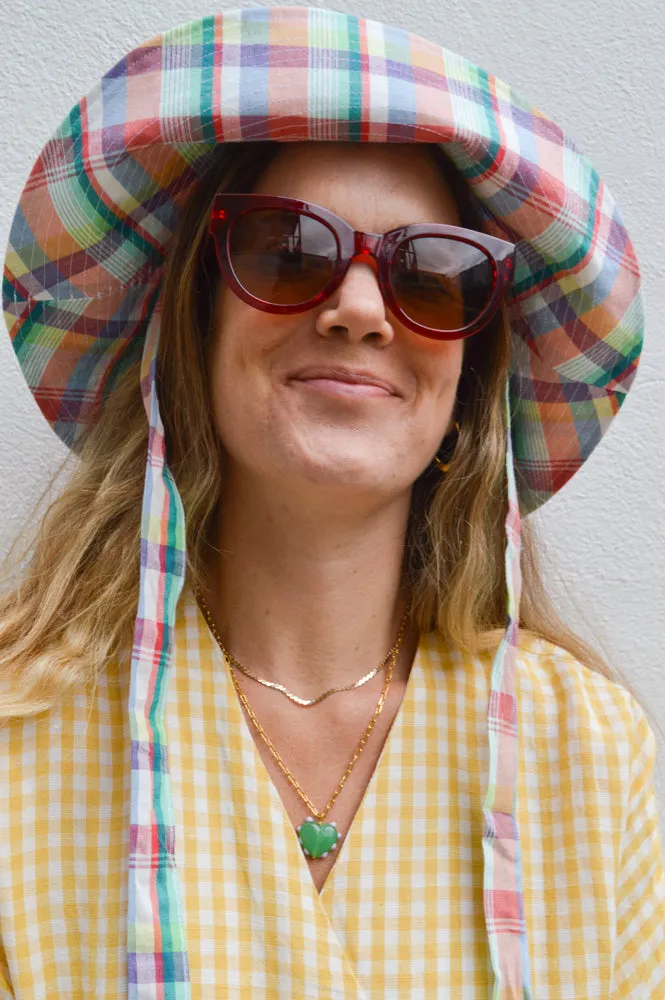 Sandralexandra Milagros Jade & Pink Dot Heart & Link Chain Necklace