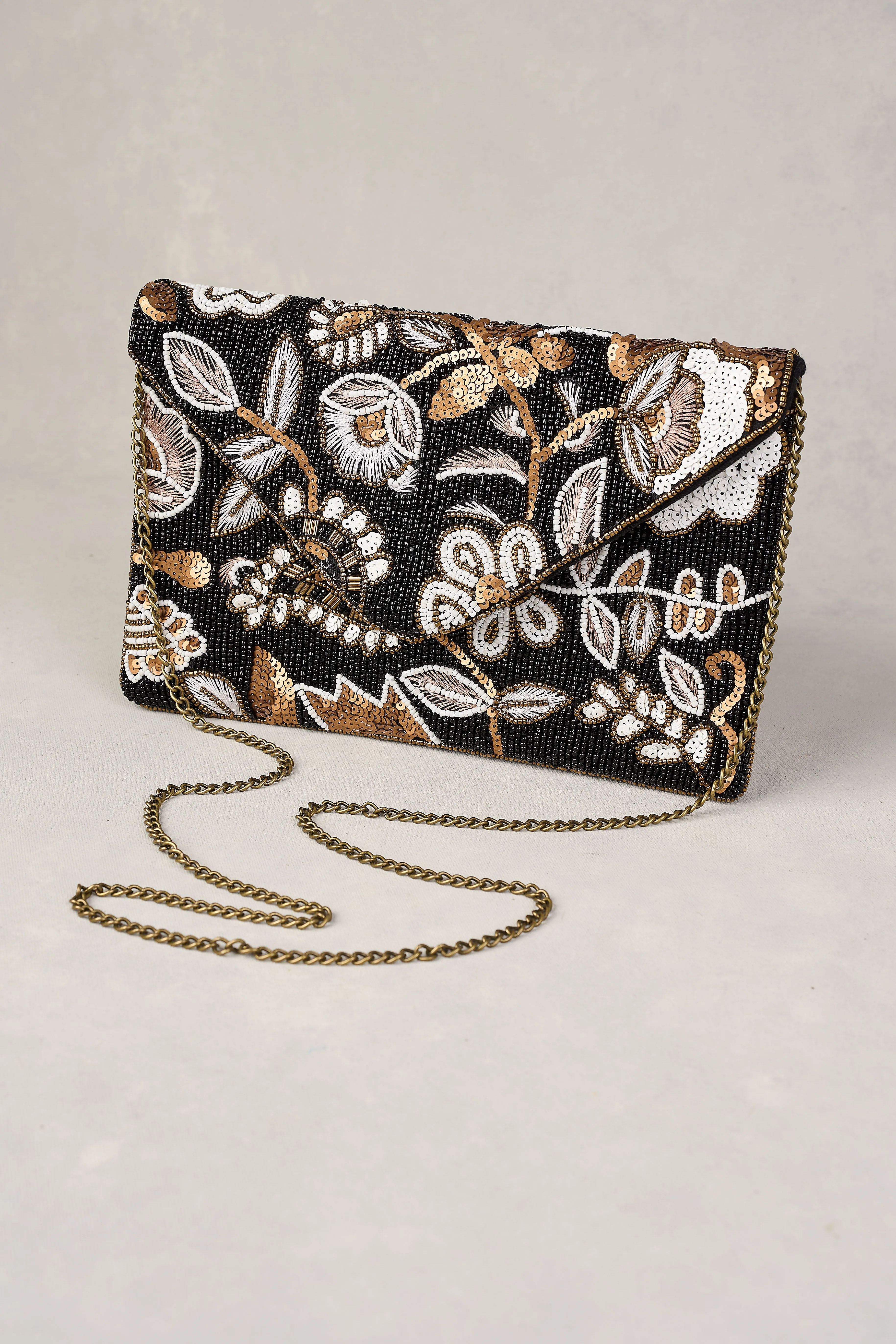 Sequin Paisley Clutch - Multicolour