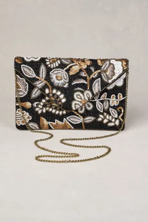Sequin Paisley Clutch - Multicolour