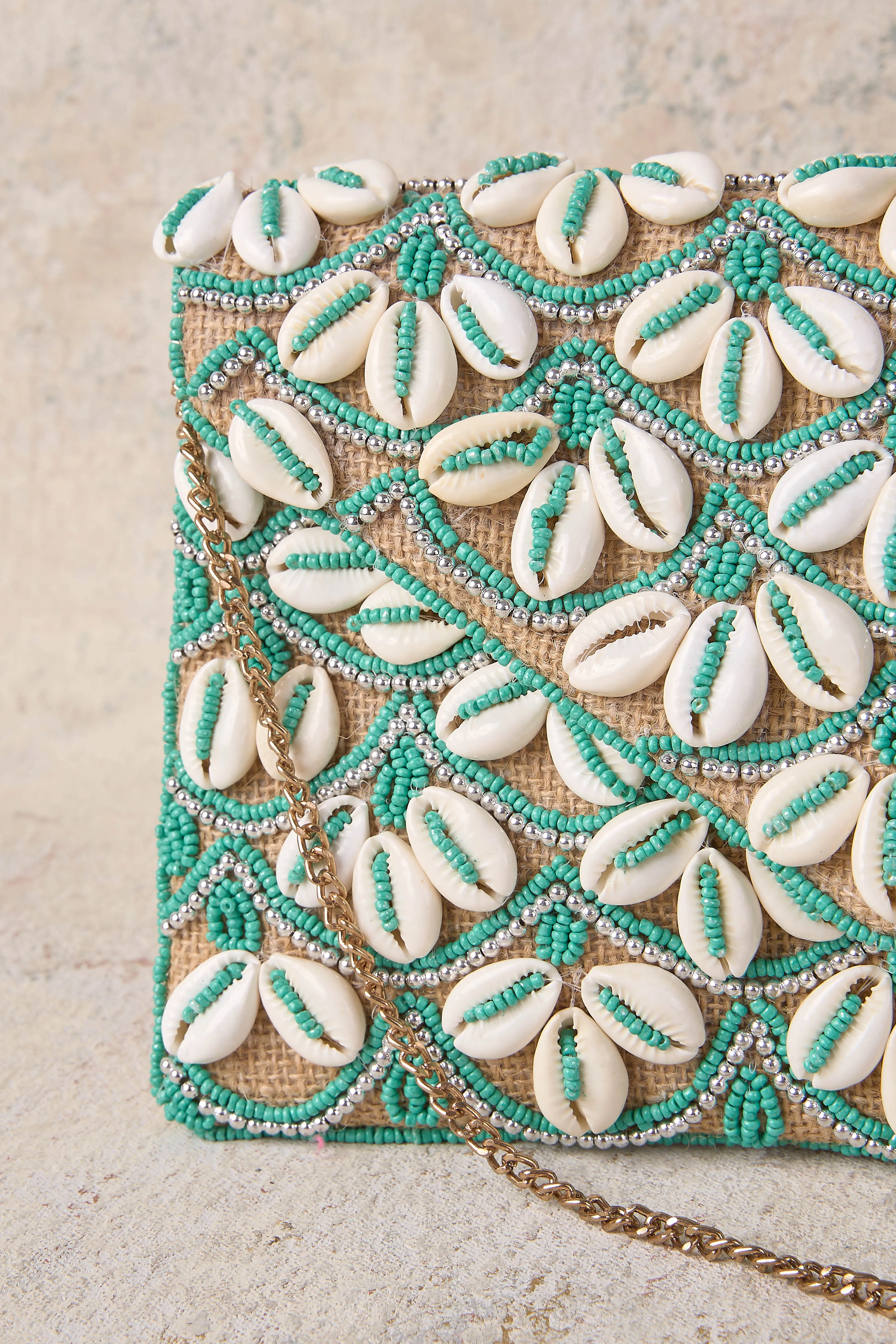 Shell Beaded Clutch - Multi