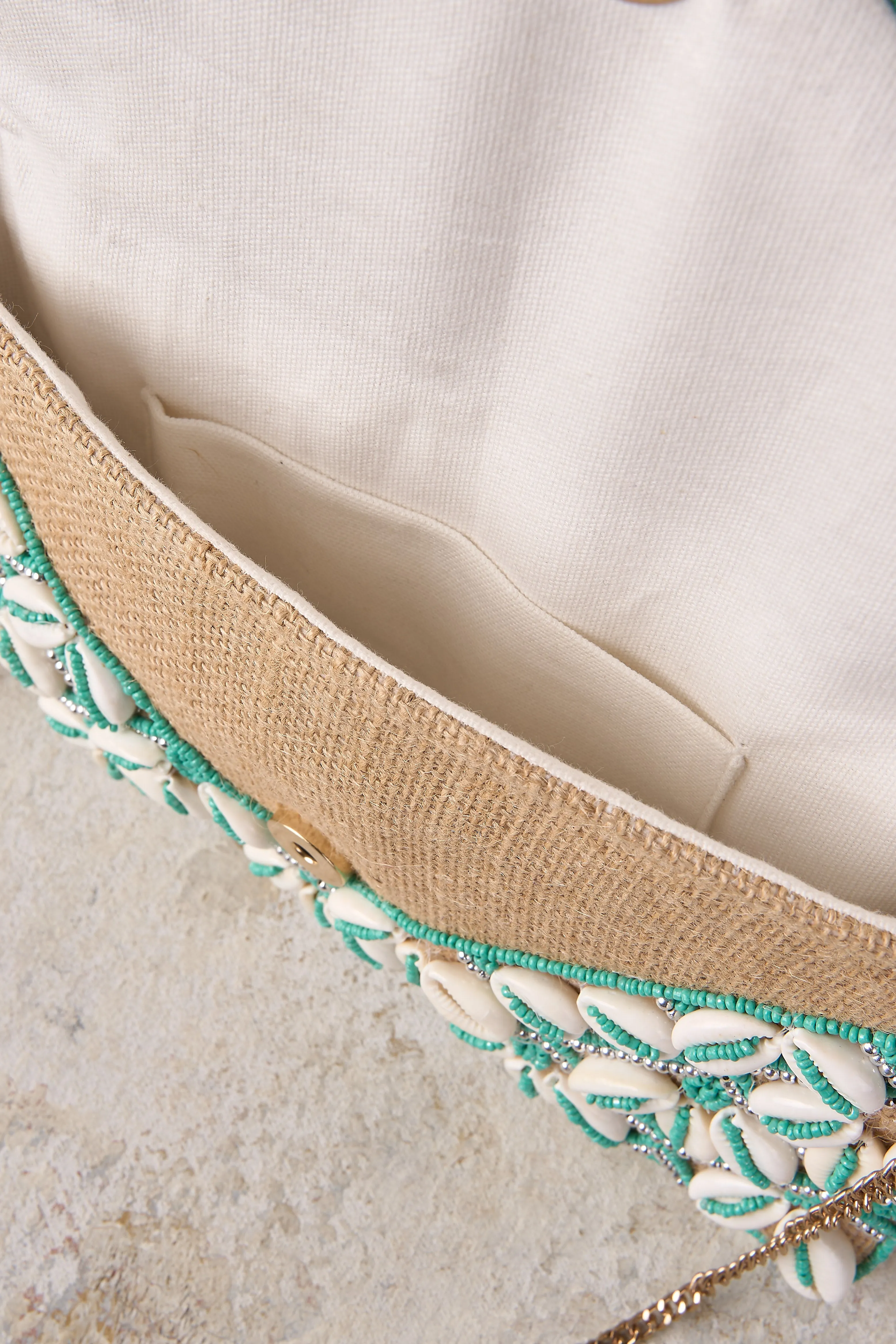 Shell Beaded Clutch - Multi