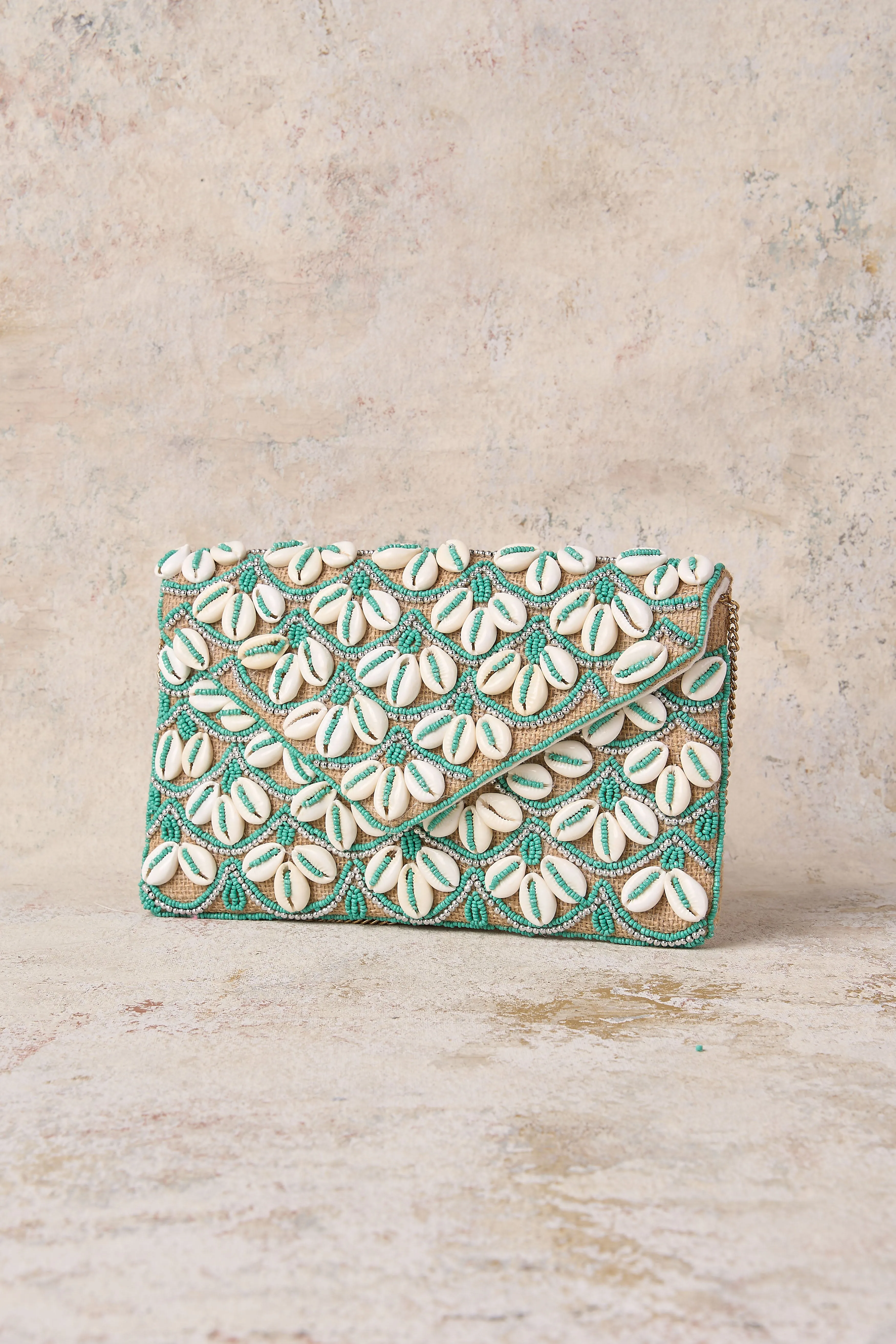 Shell Beaded Clutch - Multi
