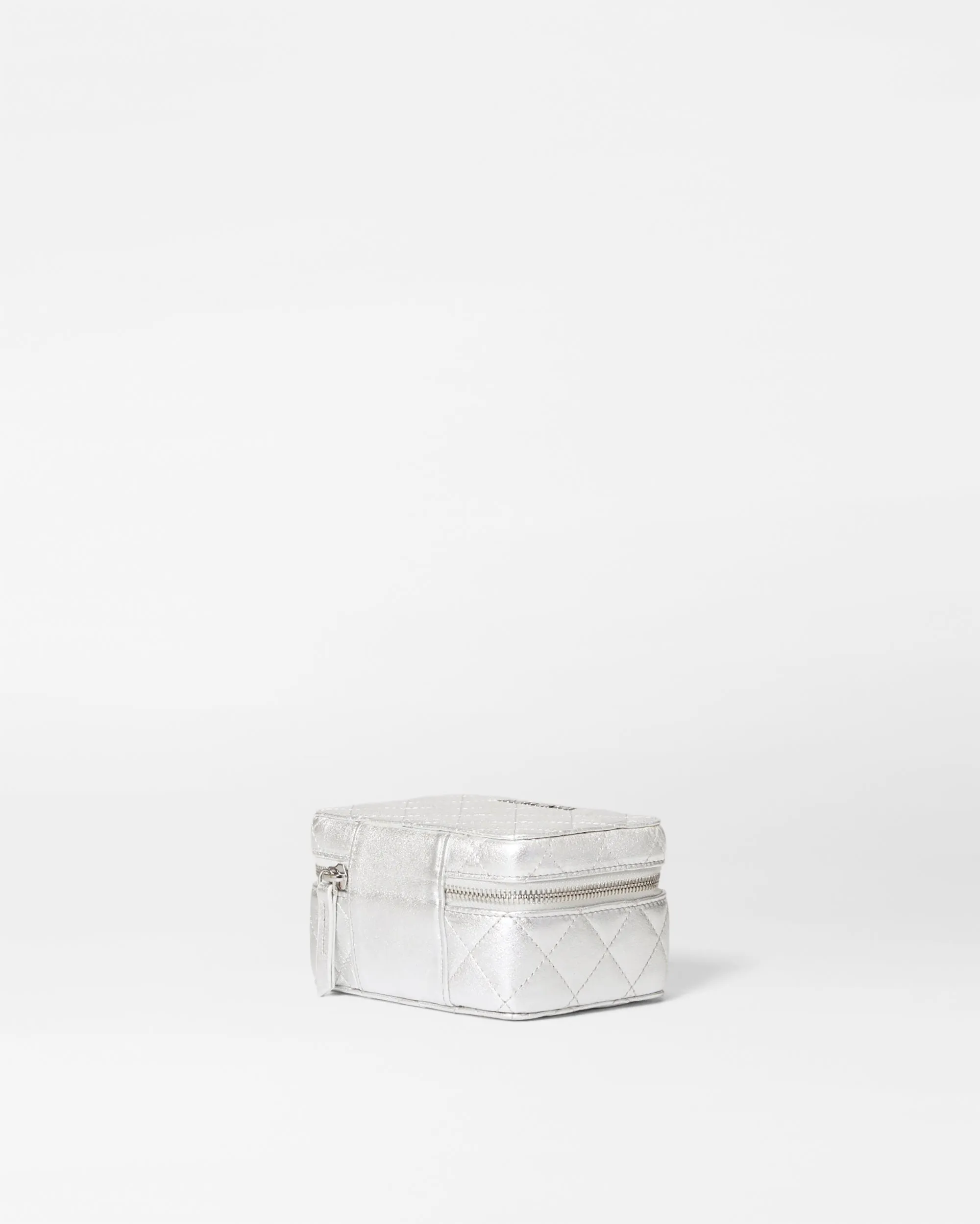 Silver Metallic Leather Jewelry Box