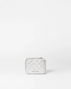 Silver Metallic Leather Jewelry Box