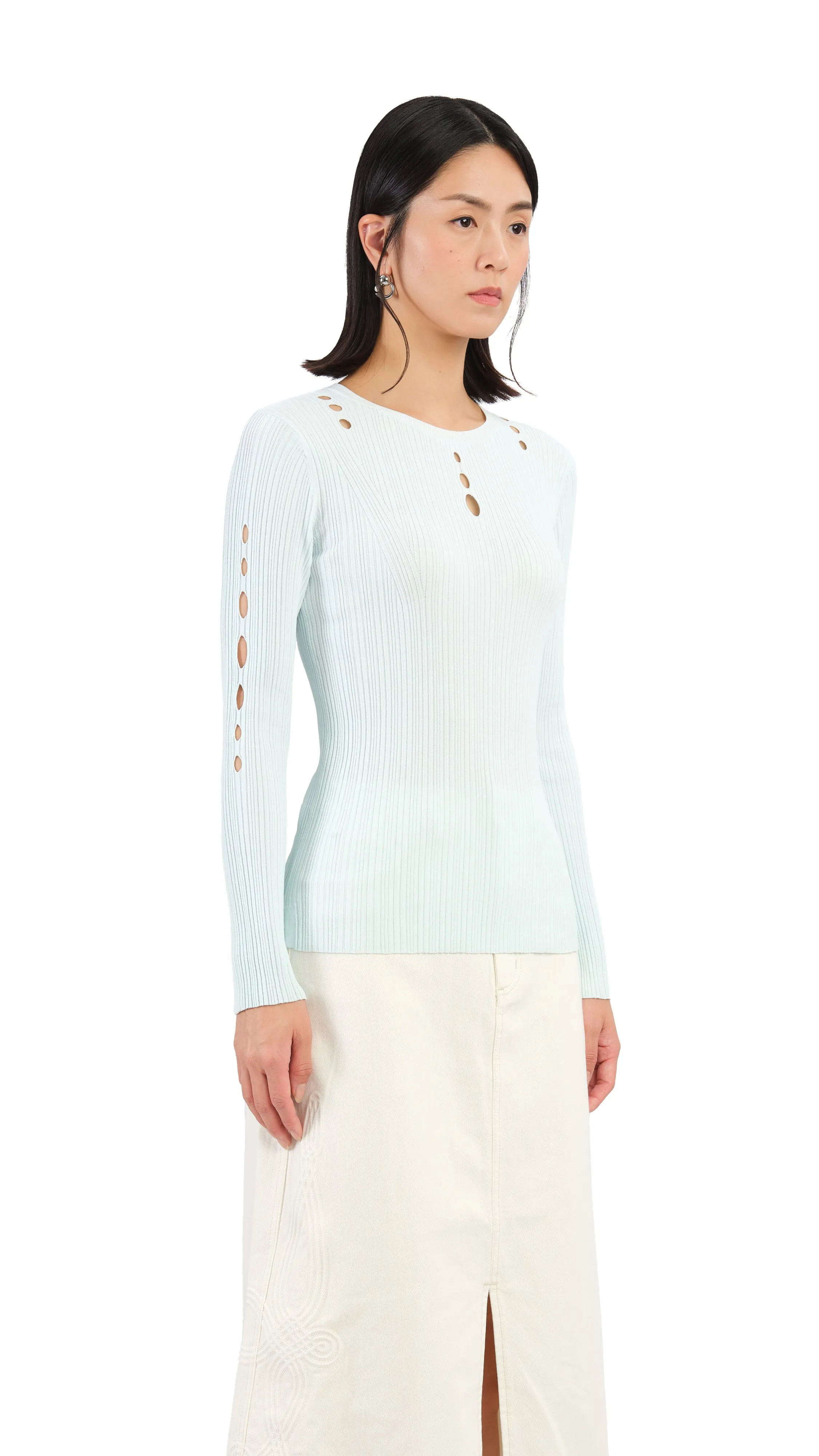 Slash Cut-Out Sweater