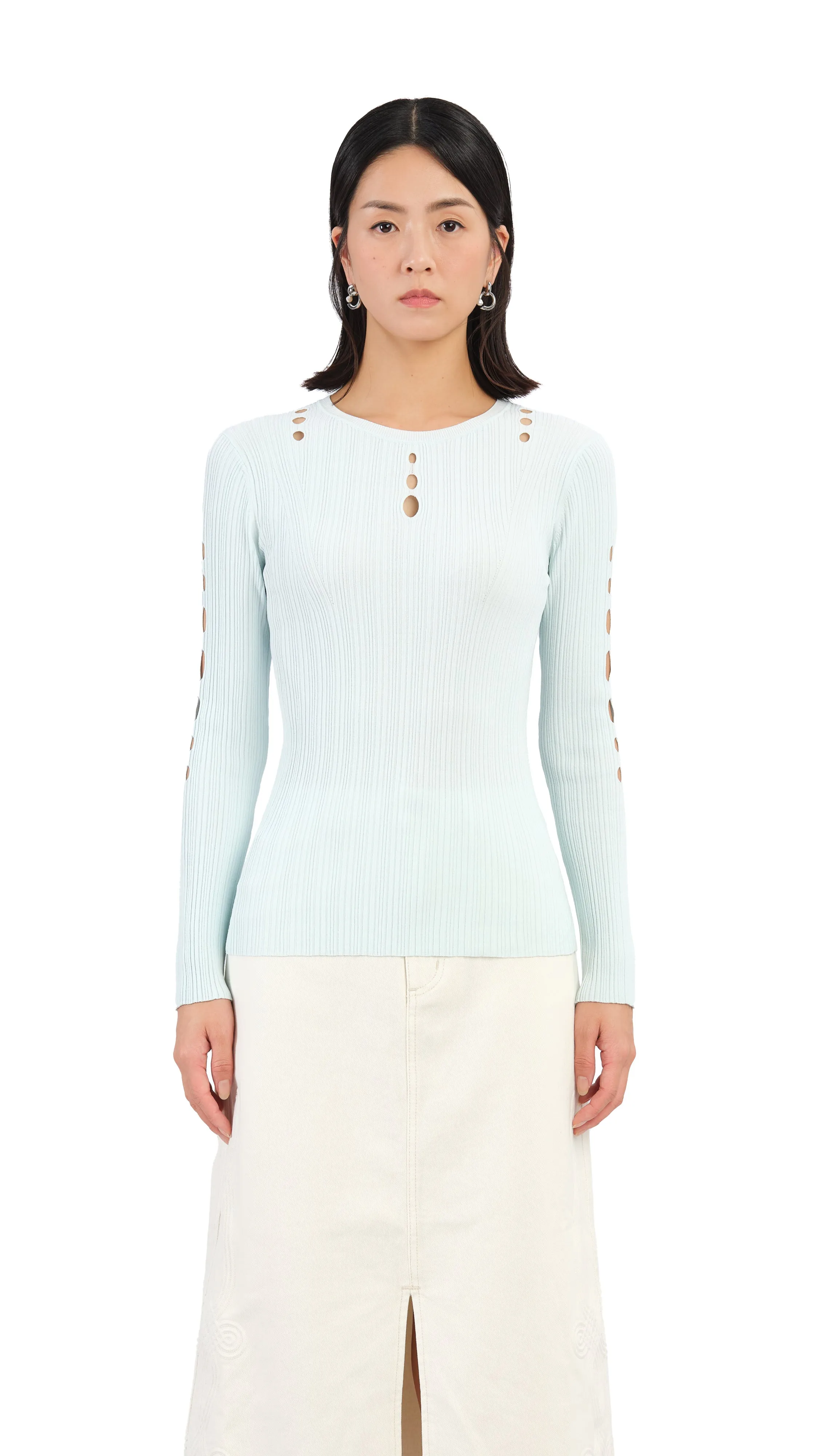 Slash Cut-Out Sweater