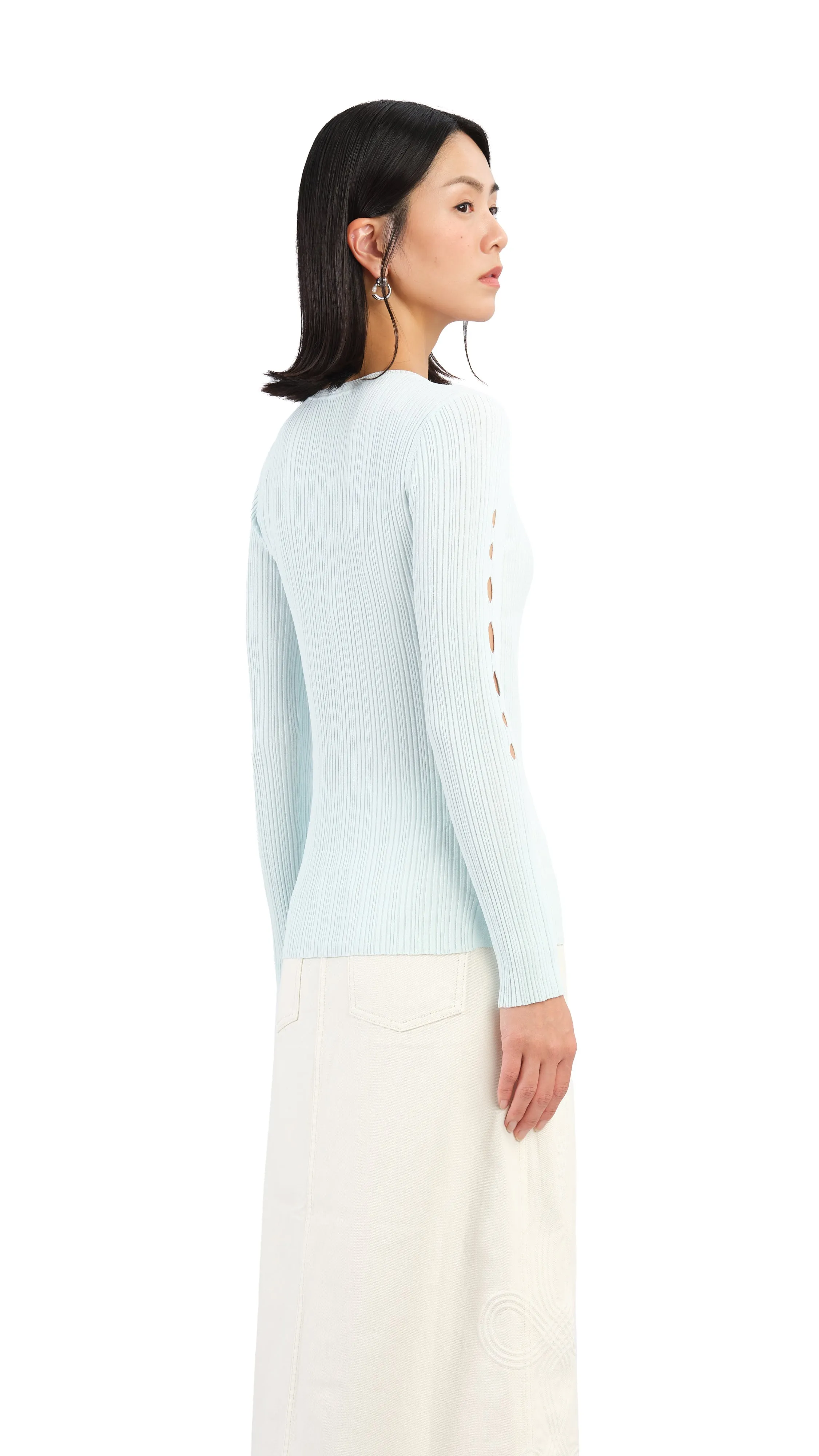 Slash Cut-Out Sweater
