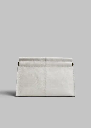Small Leather Clutch in Ivory - Ivory