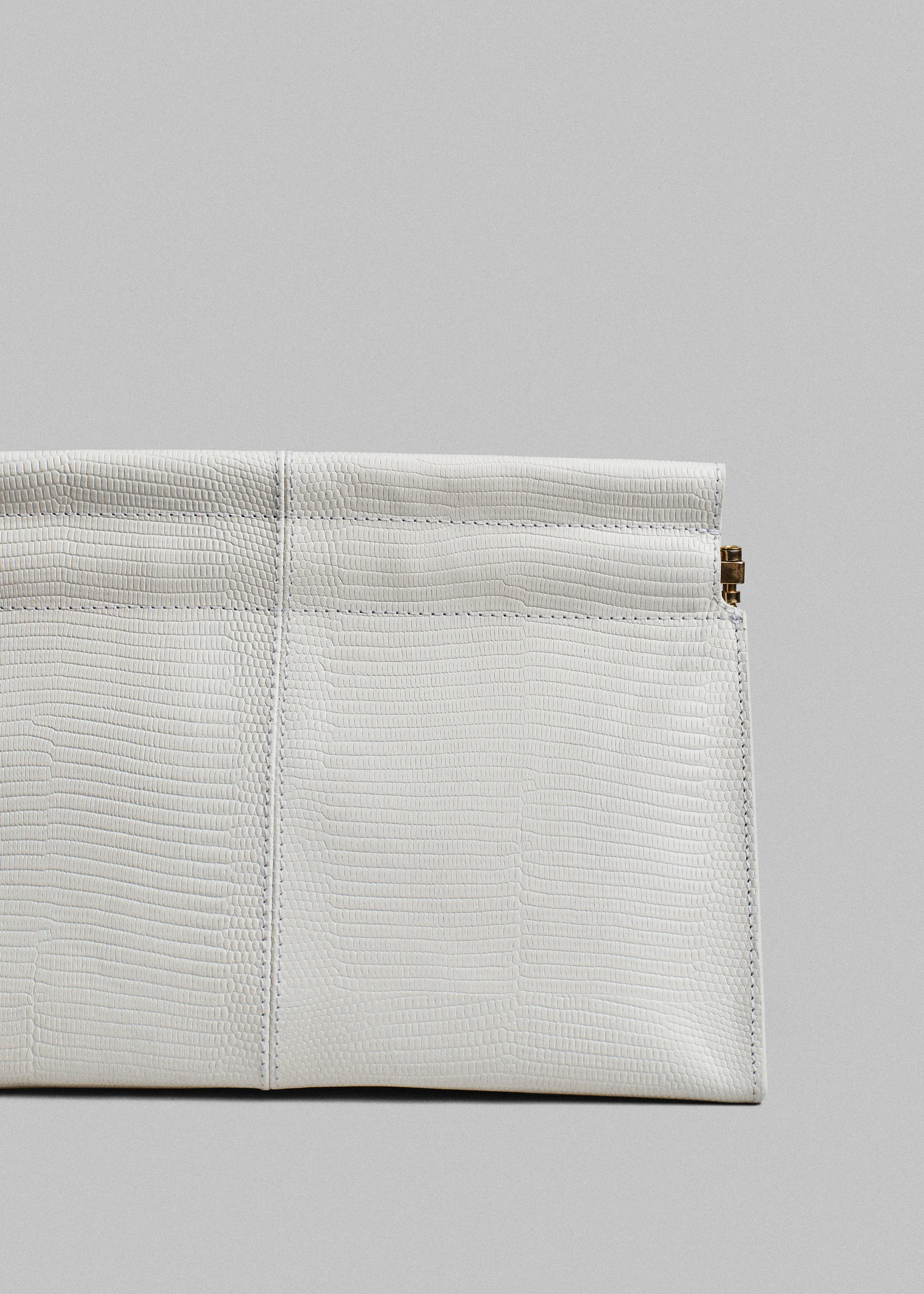 Small Leather Clutch in Ivory - Ivory