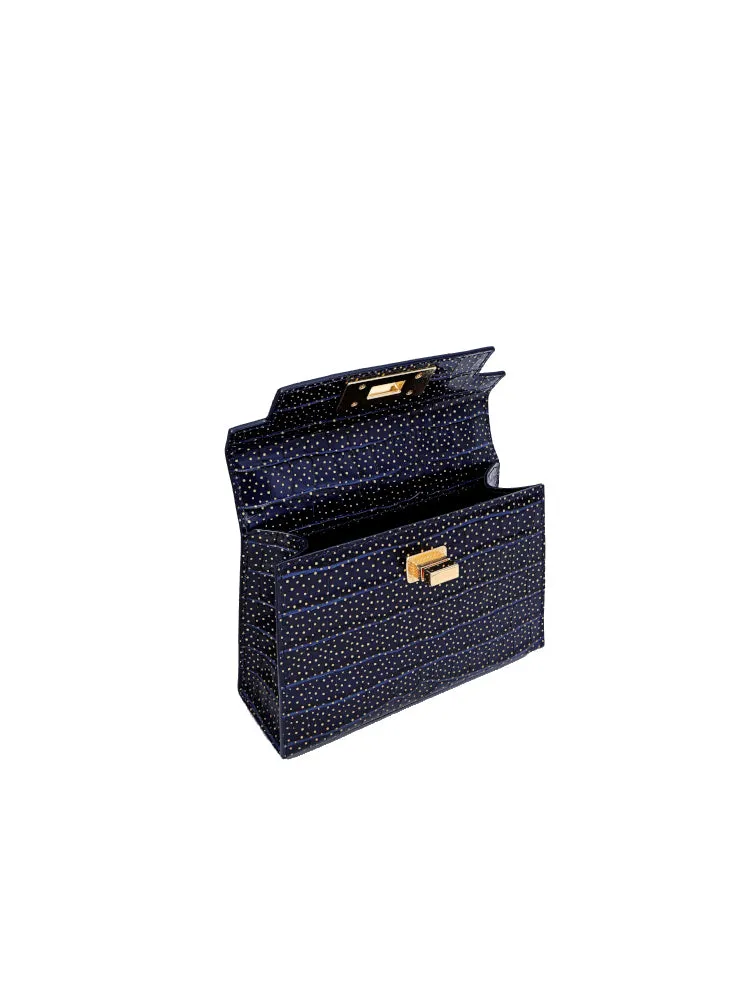 Stars Leather Top Handle Bag