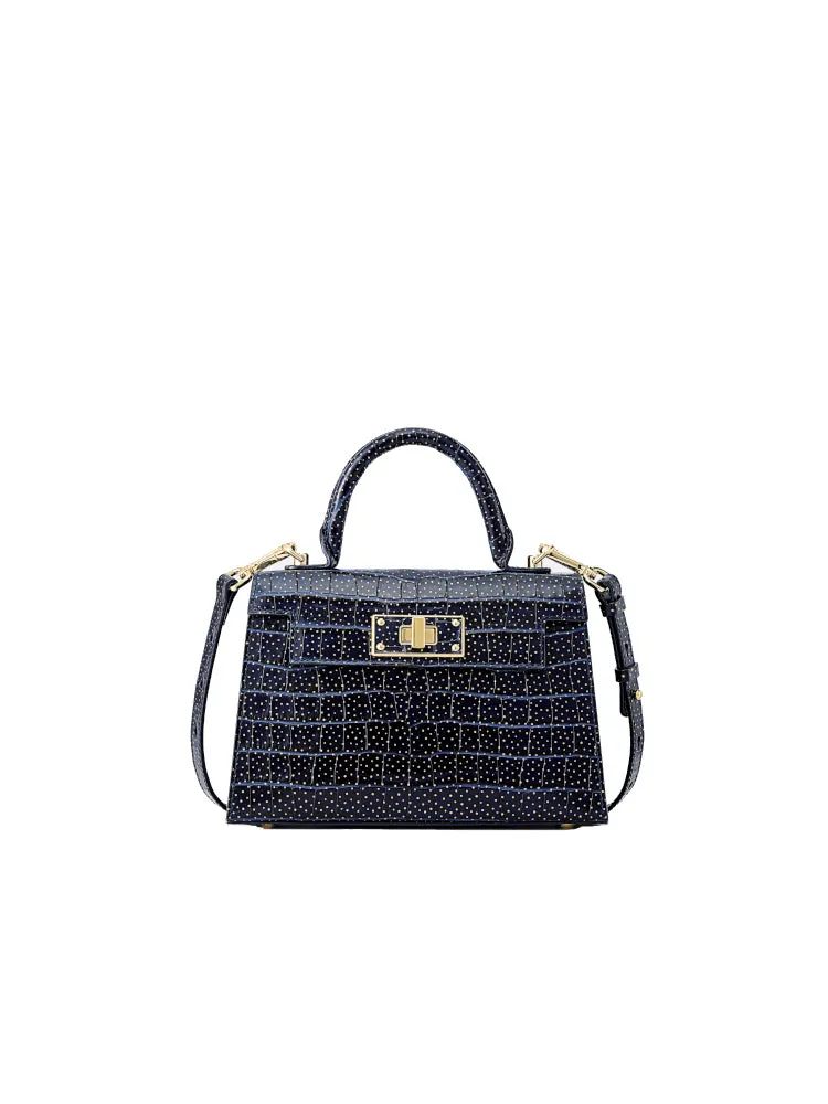Stars Leather Top Handle Bag
