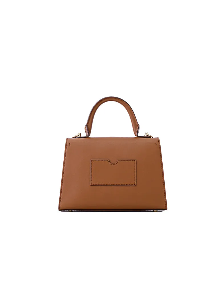 Stars Leather Top Handle Bag
