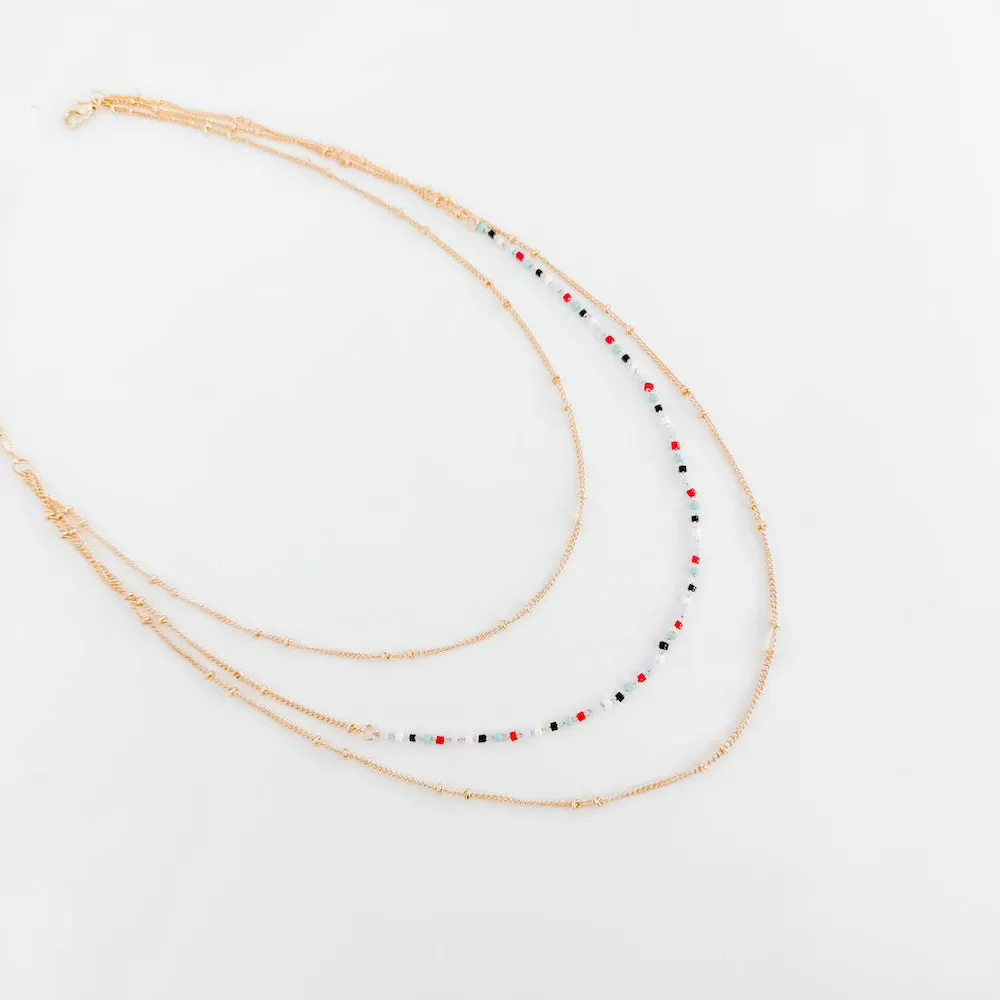 Tani Triple Layer Bead Necklace