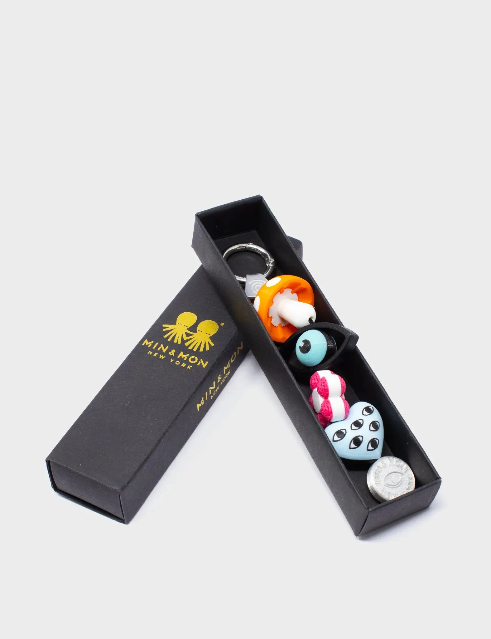 TwinklingEye Charm - Orange and Pink 3D Printed Bioplastic Keychain