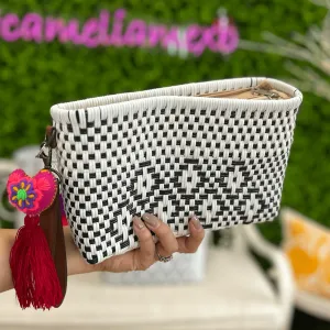 Upcycled Handwoven Crossbody Convertible -  Black Diamond