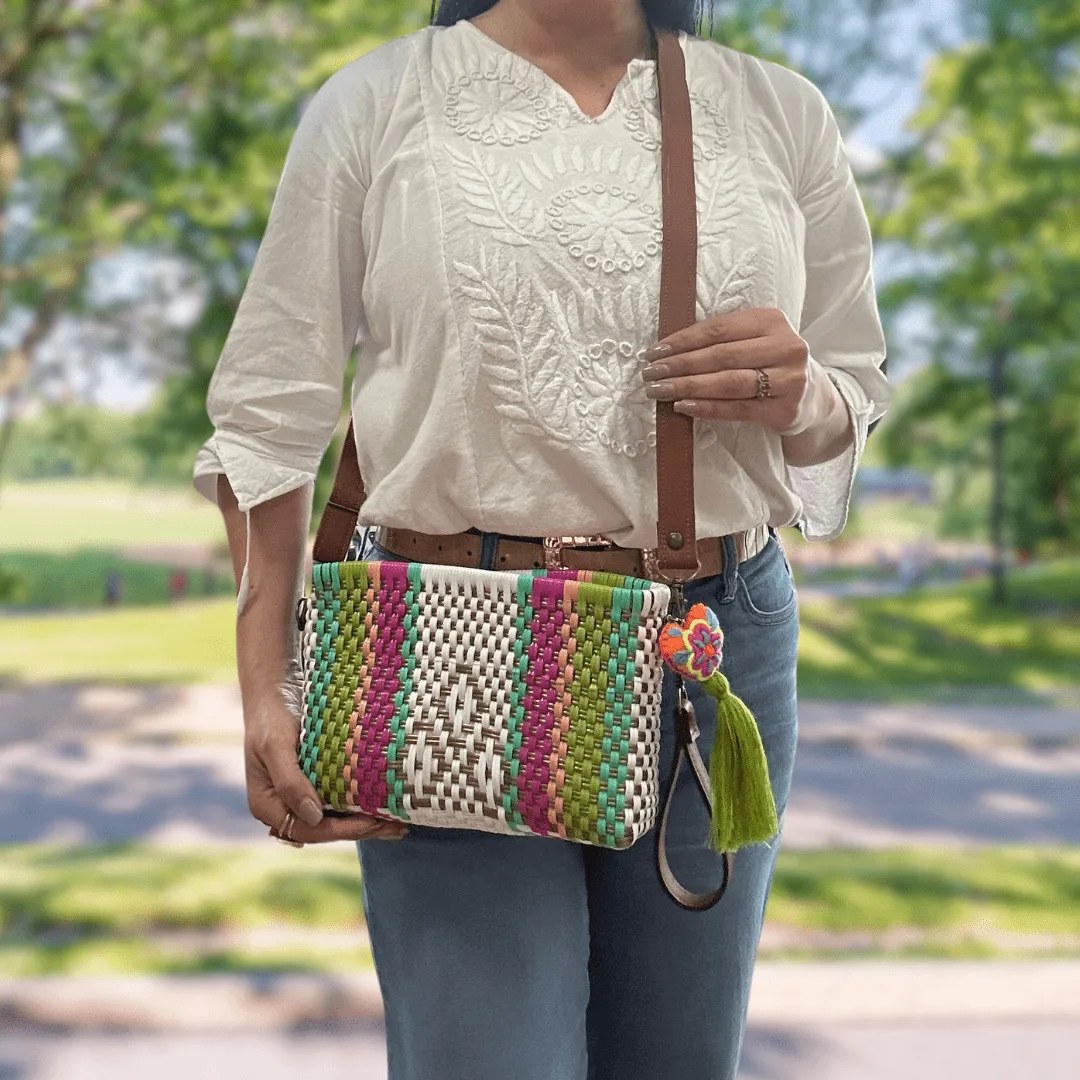 Upcycled Handwoven Crossbody Convertible -  Espresso