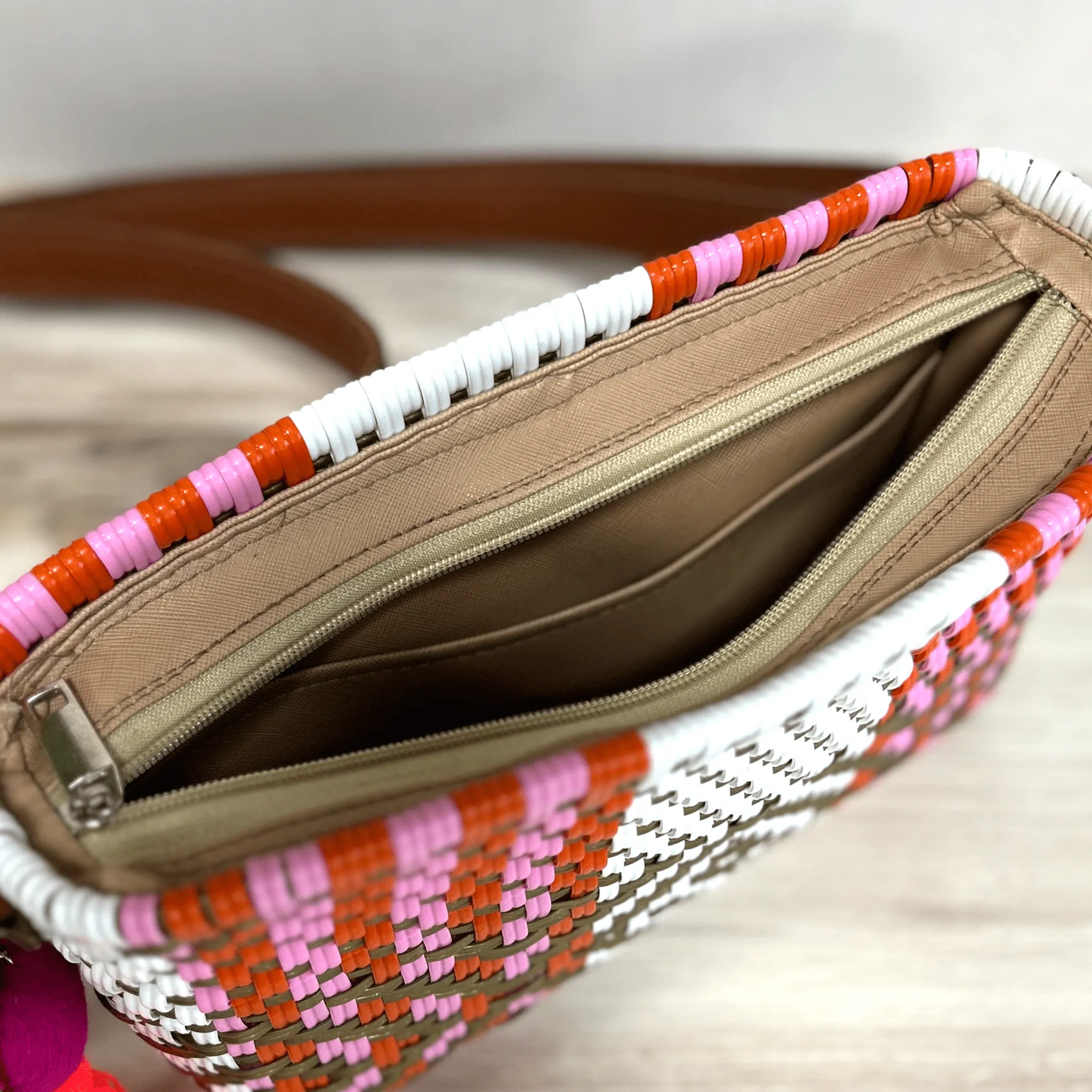 Upcycled Handwoven Crossbody Convertible -  Espresso