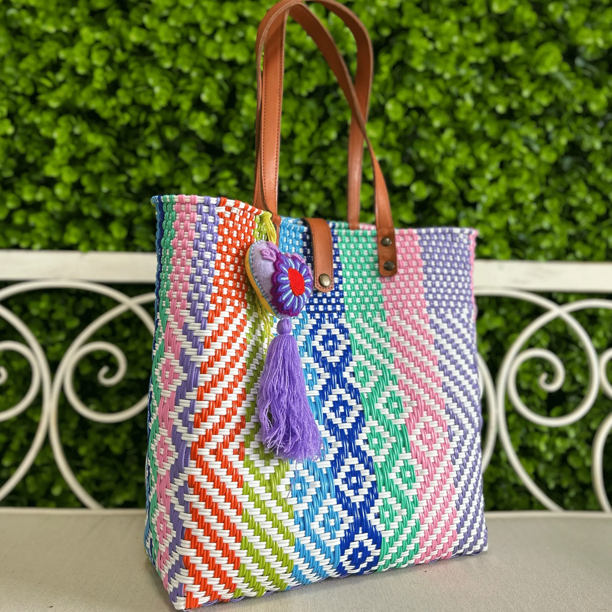 Upcycled Handwoven MD Tejana Tote - April