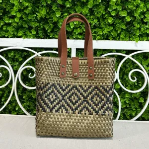 Upcycled Handwoven SM Tejana Handbag - Gold