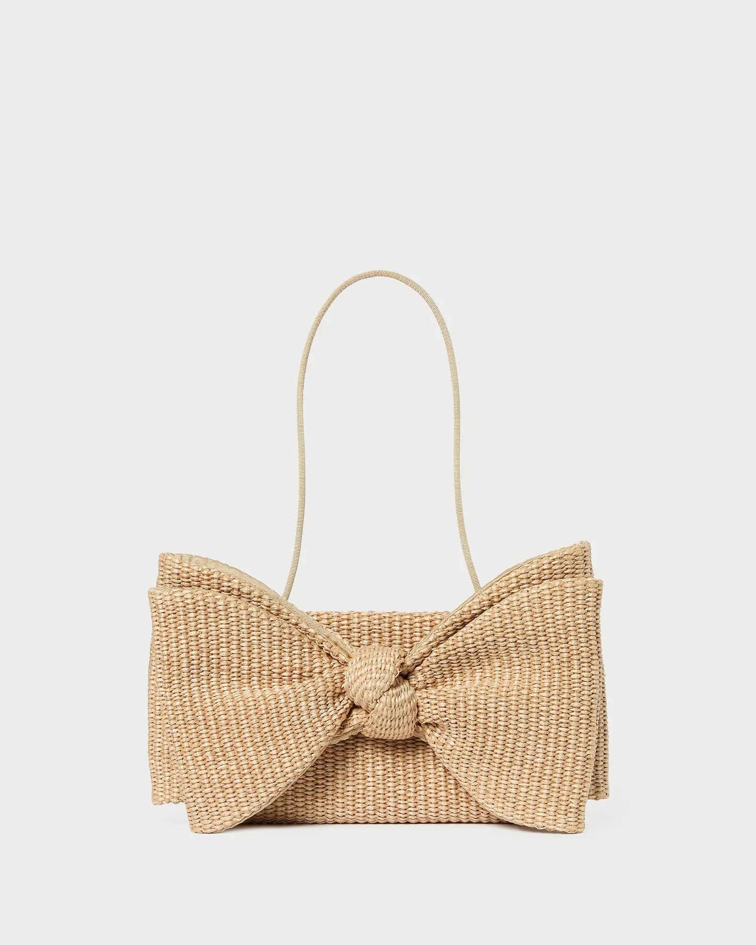 Valerie Natural Woven Bow Clutch