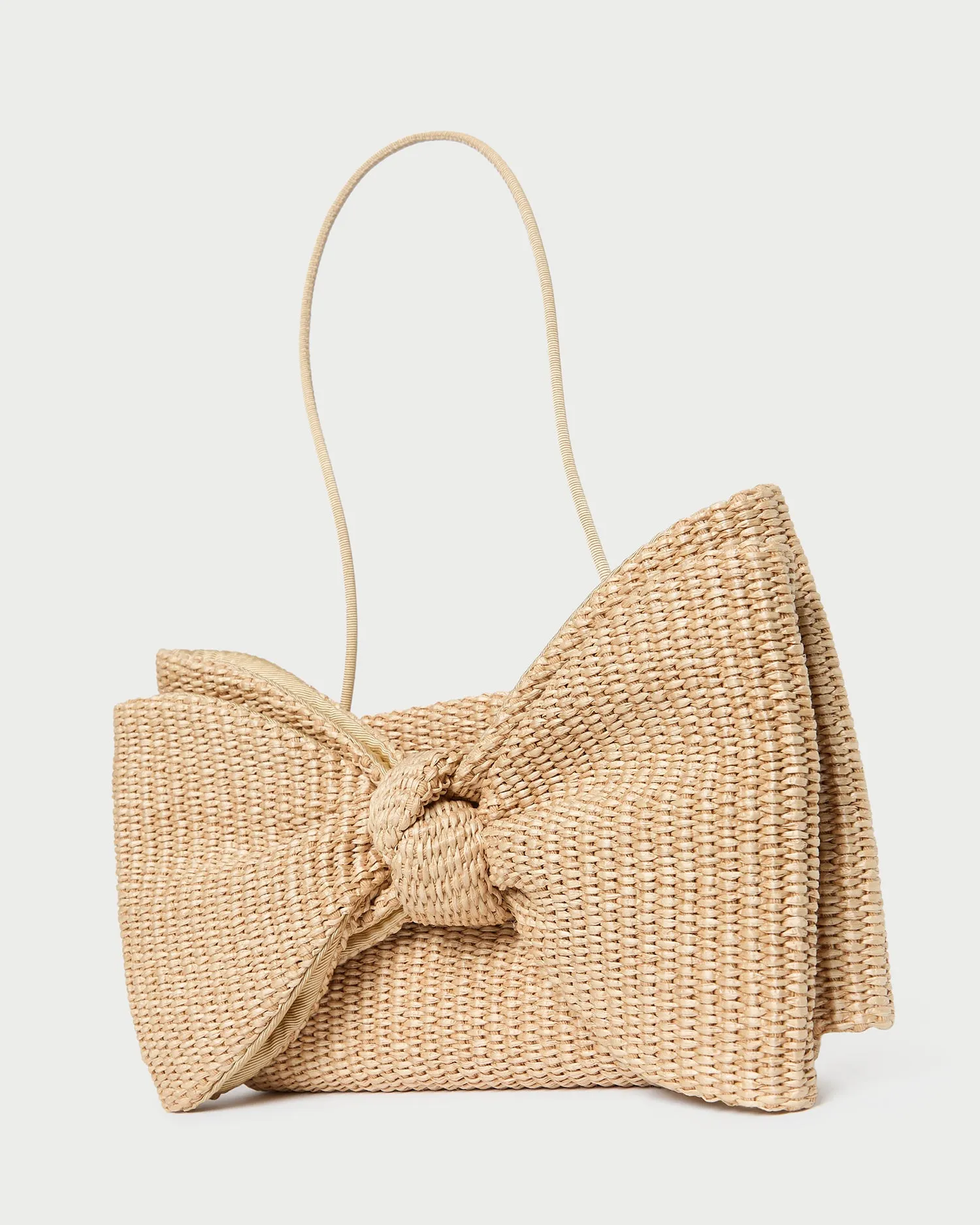 Valerie Natural Woven Bow Clutch