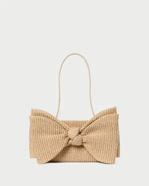 Valerie Natural Woven Bow Clutch
