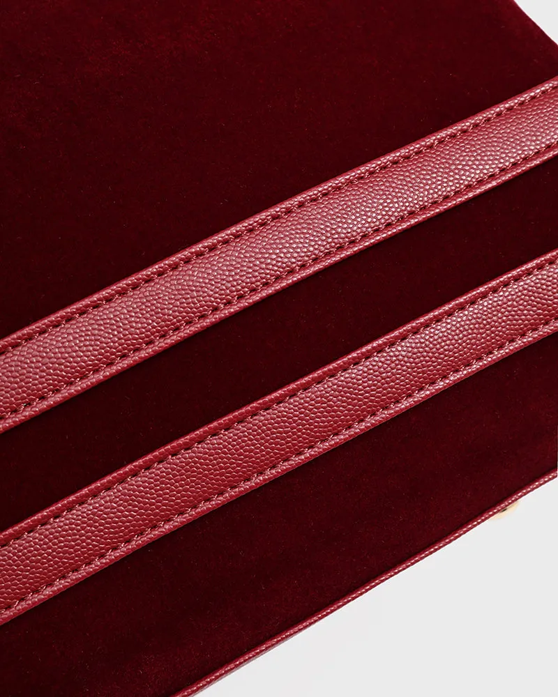 Velour Duffle in Burgundy