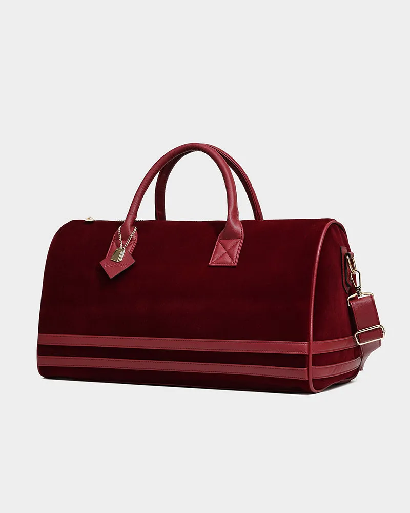 Velour Duffle in Burgundy