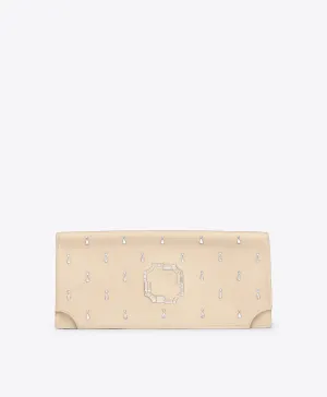 Vivien Gold Satin Embellished Clutch Bag