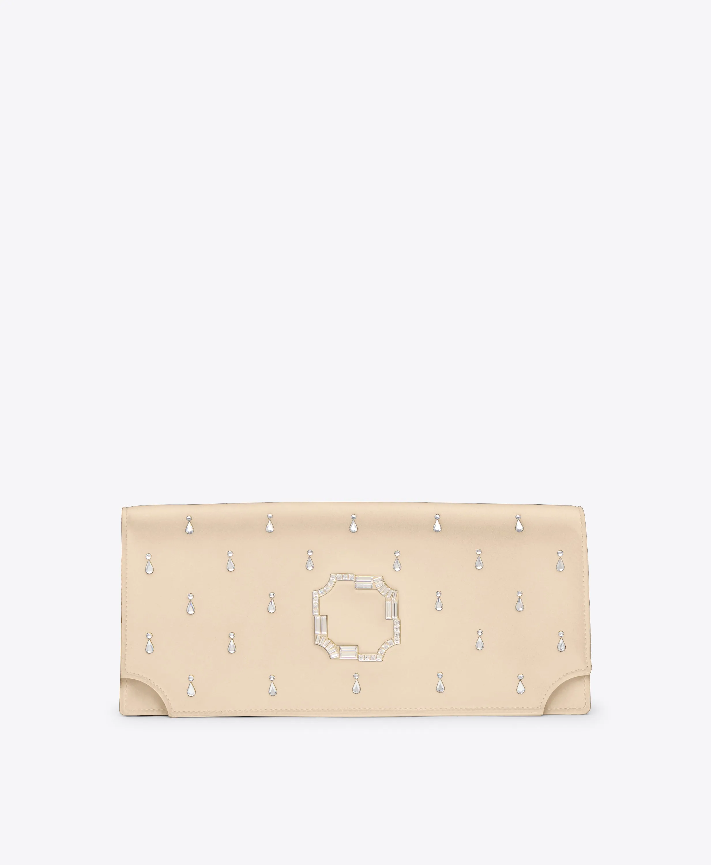 Vivien Gold Satin Embellished Clutch Bag