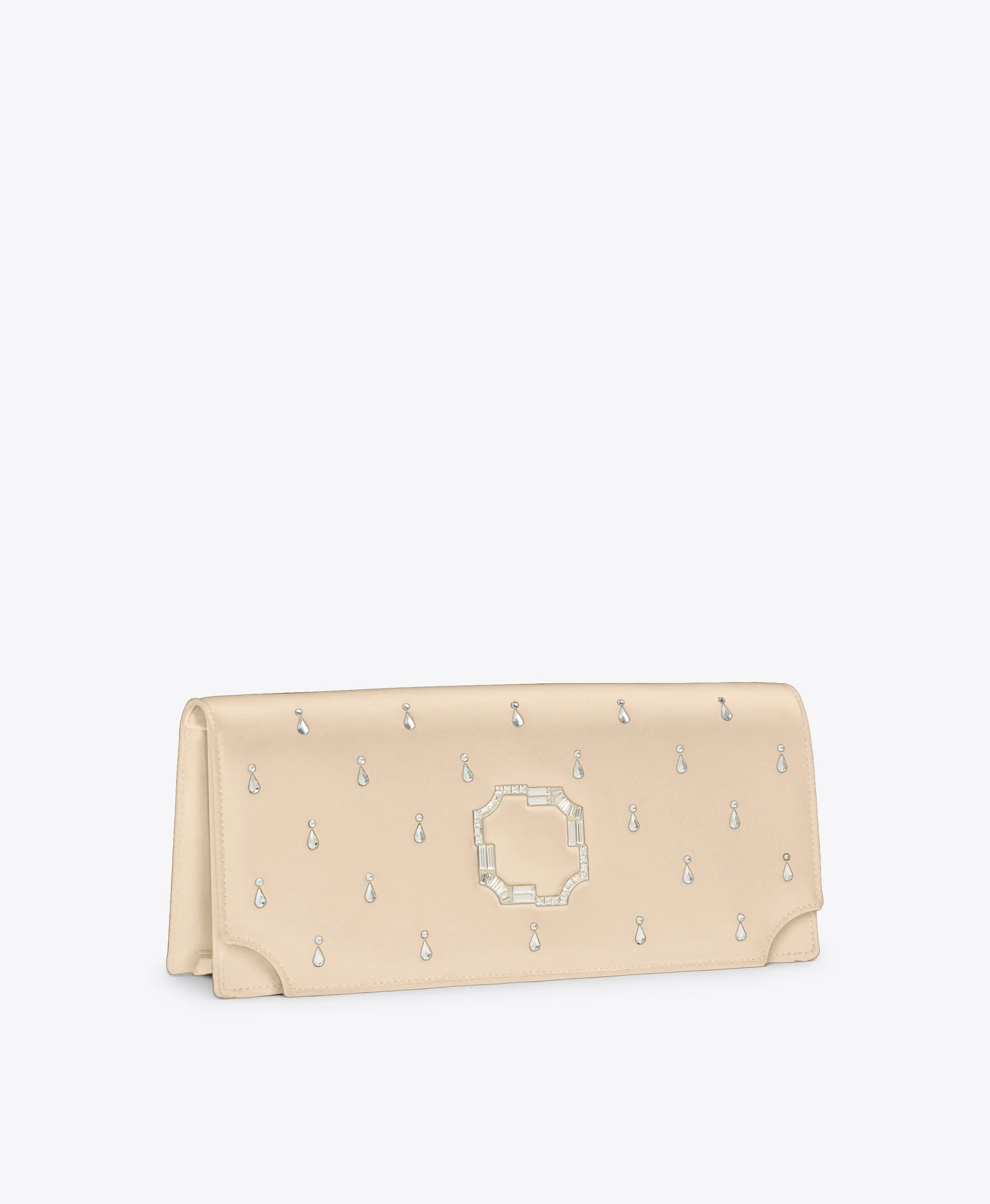 Vivien Gold Satin Embellished Clutch Bag